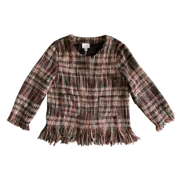 Anthropologie Fringe Academy Blazer Multi Tweed NWT S/M - Picture 6 of 16